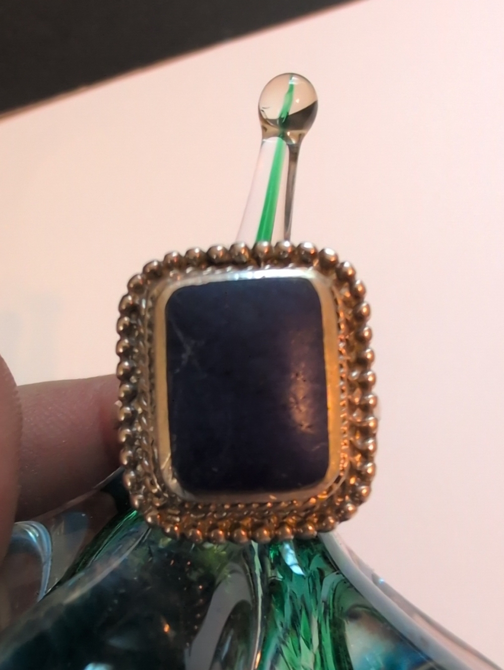 Sterling Silver And Lapis Lazul Frame Ring